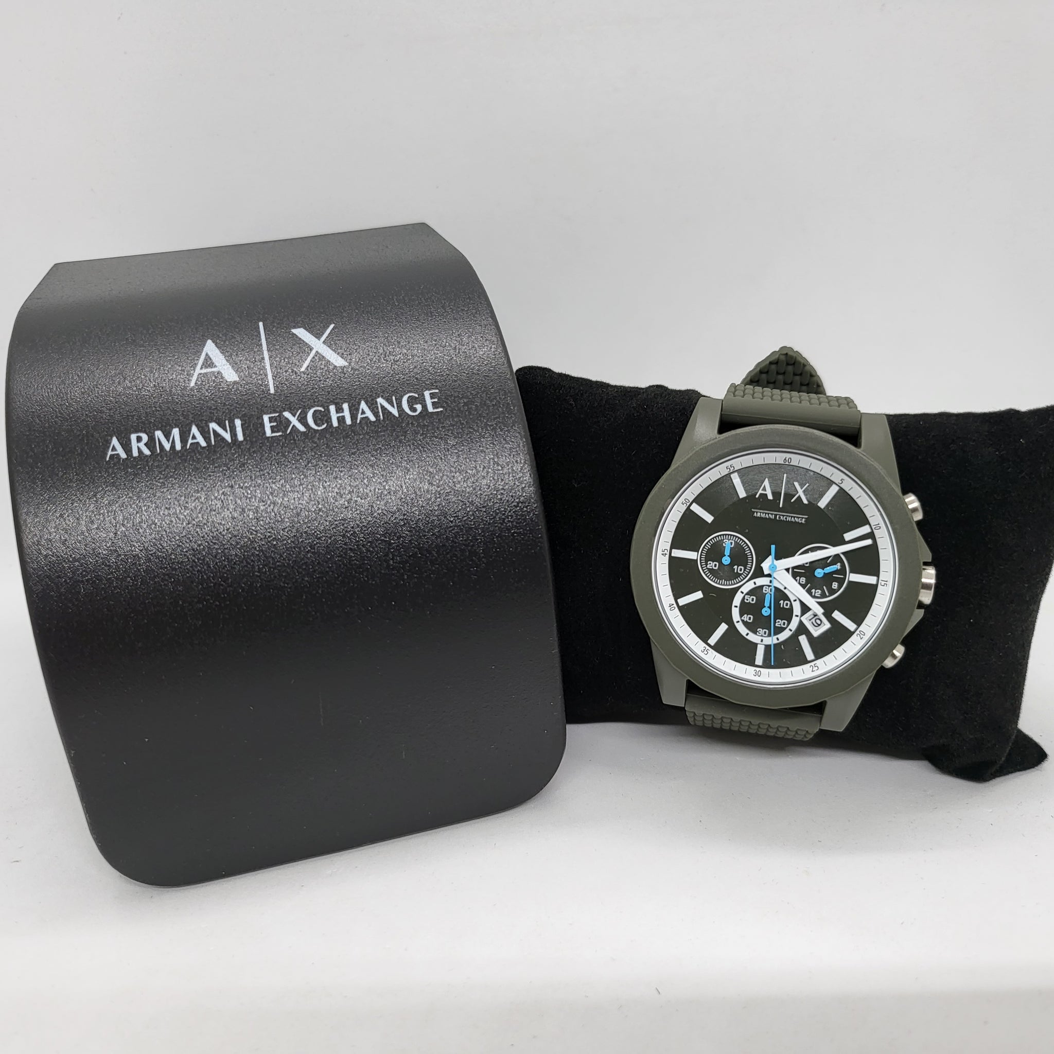 現貨】Armani Exchange Quartz Watch 男裝矽膠帶手錶AX1346 – ShopYours