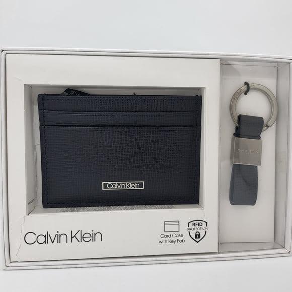 【現貨】﻿Calvin Klein 防RFID 男裝卡片套鎖匙扣套裝 附送禮盒