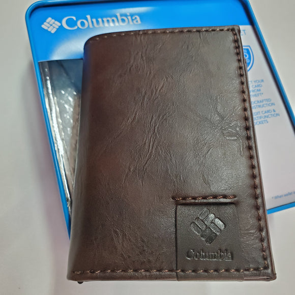 【現貨】Columbia 防RFID款 男裝三摺銀包 附送禮盒